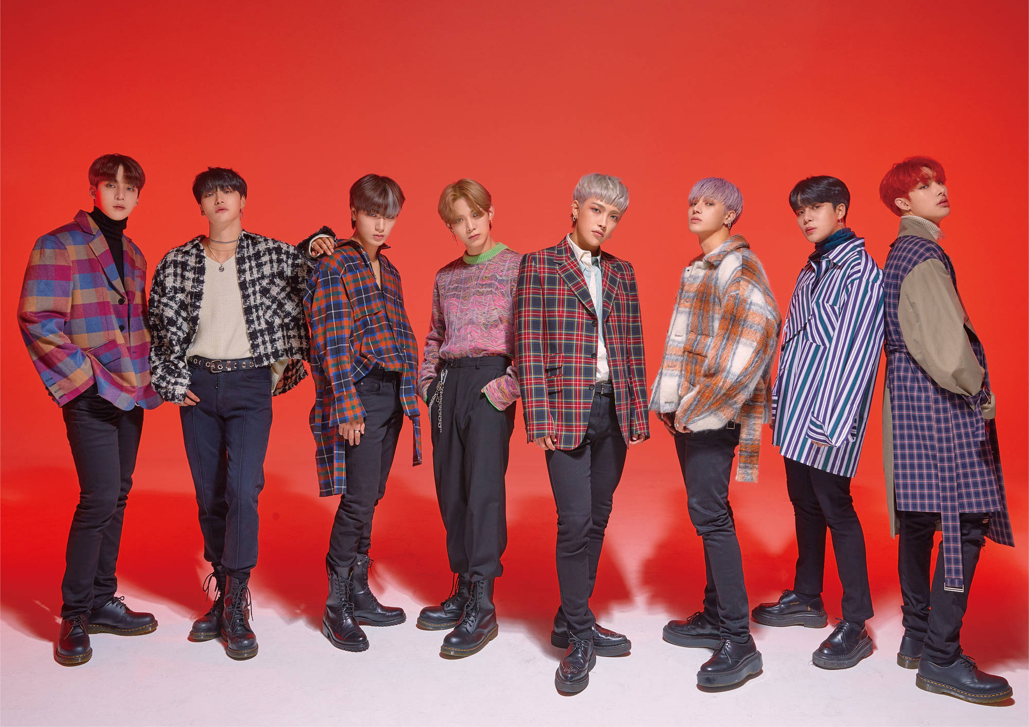 Download Ateez Red Background Wallpaper 