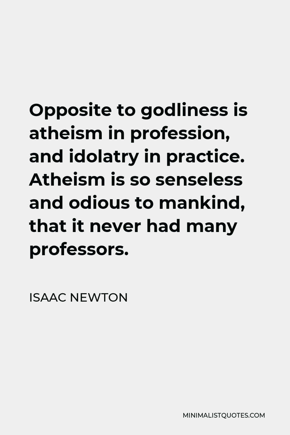 Atheism Is Odious Isaac Newton Quote Wallpaper