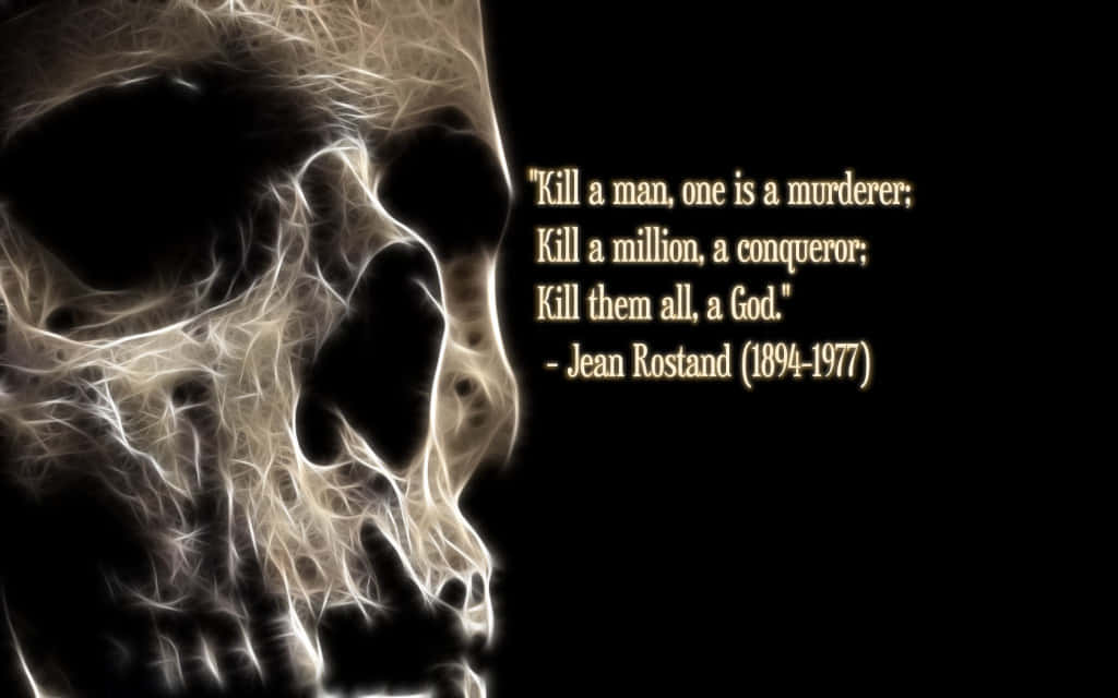 Et skelet med et citat om at dræbe en mand med venlighed Wallpaper