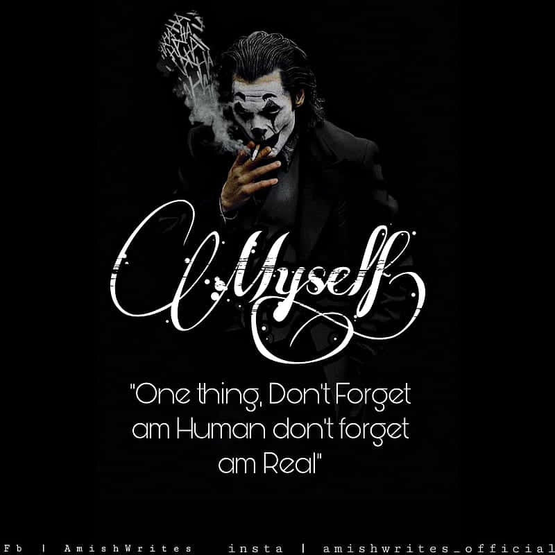 A Man With A Cigarette And A Quote That Says,'i Am Myself' Wallpaper