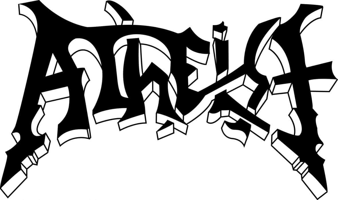 Et sort og hvidt logo med ordet akata. Wallpaper