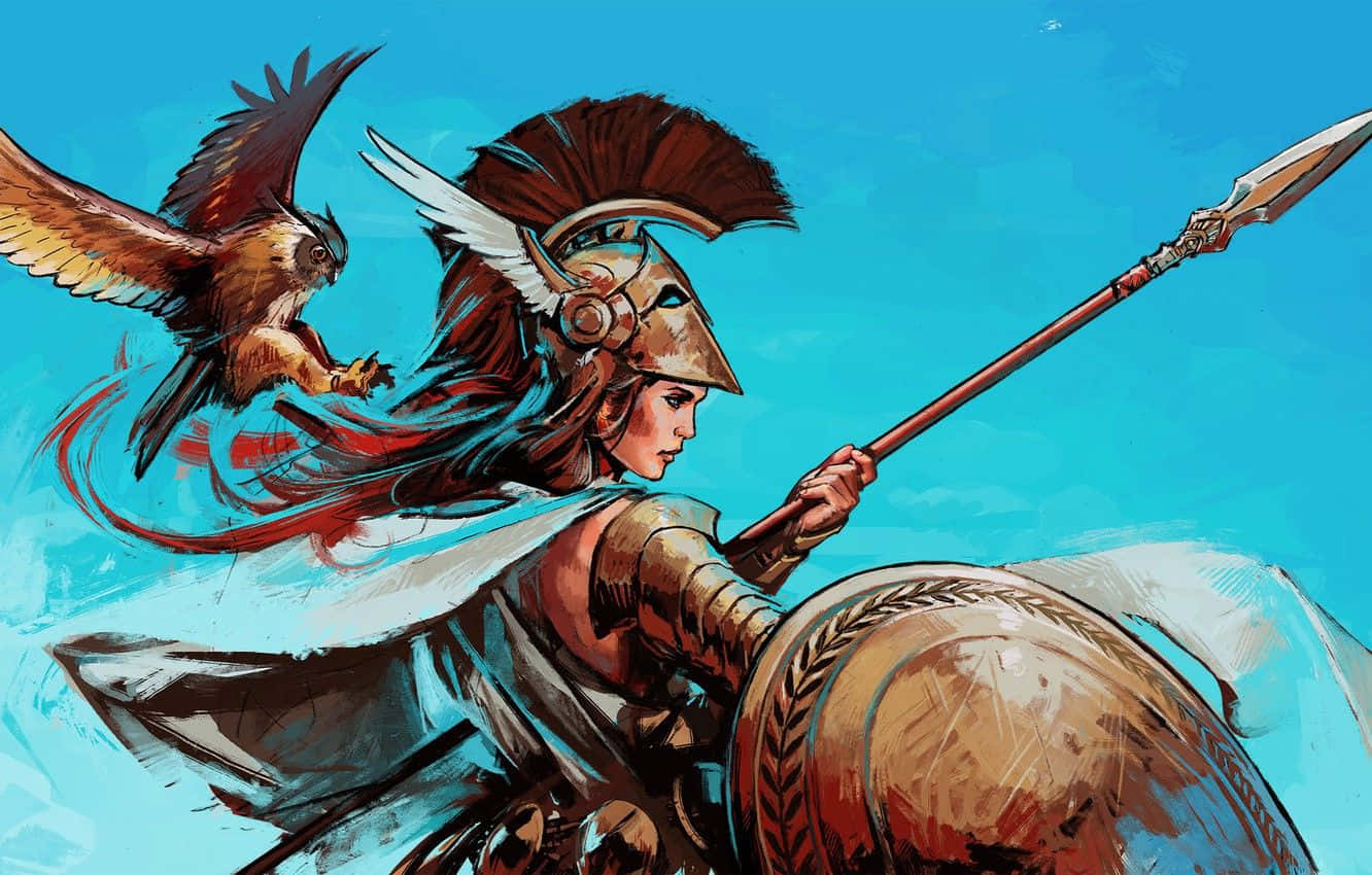 Athena Greek Goddessof Wisdomand War Wallpaper