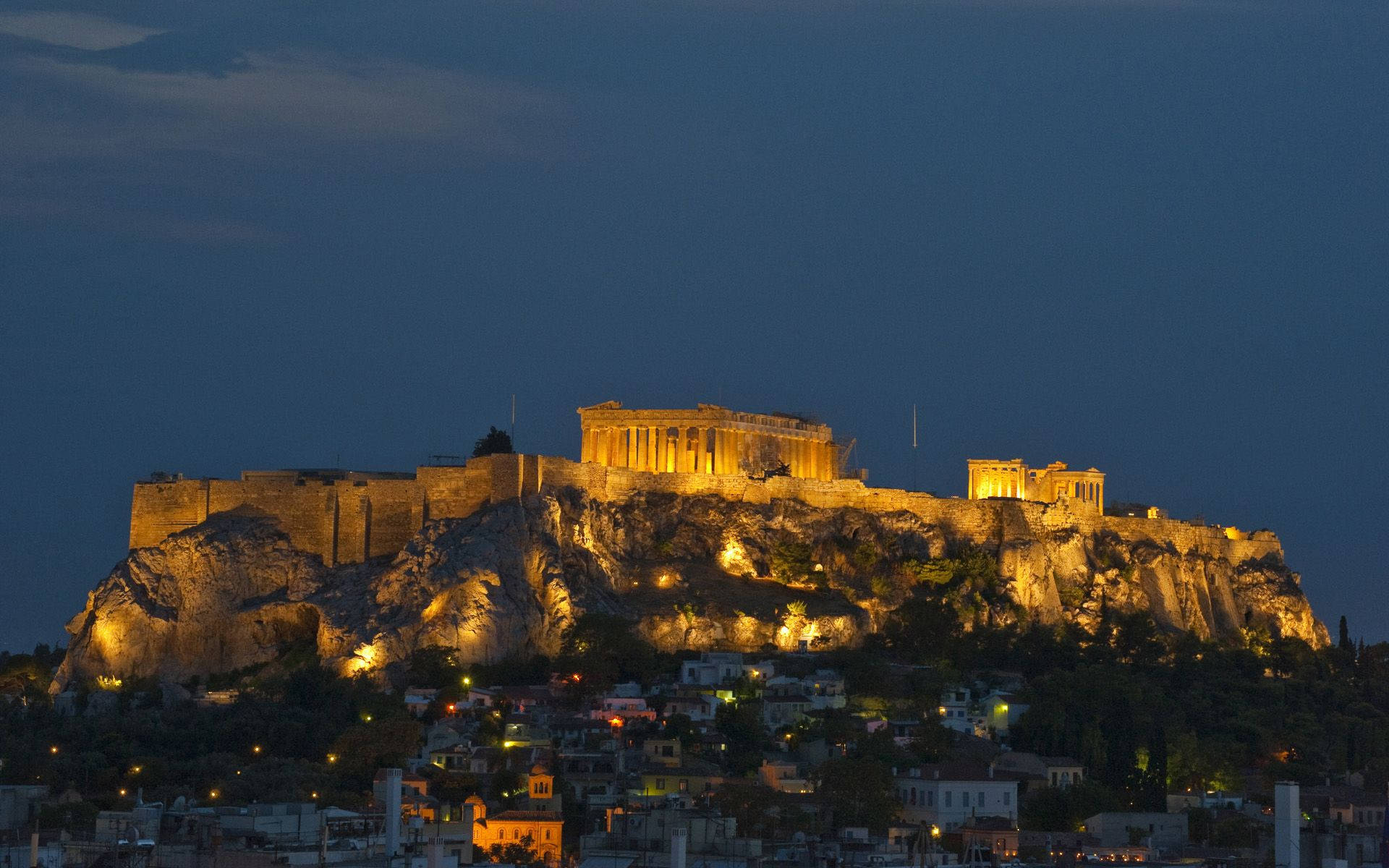 Atenas,ruinas De Una Colina Rocosa. Fondo de pantalla