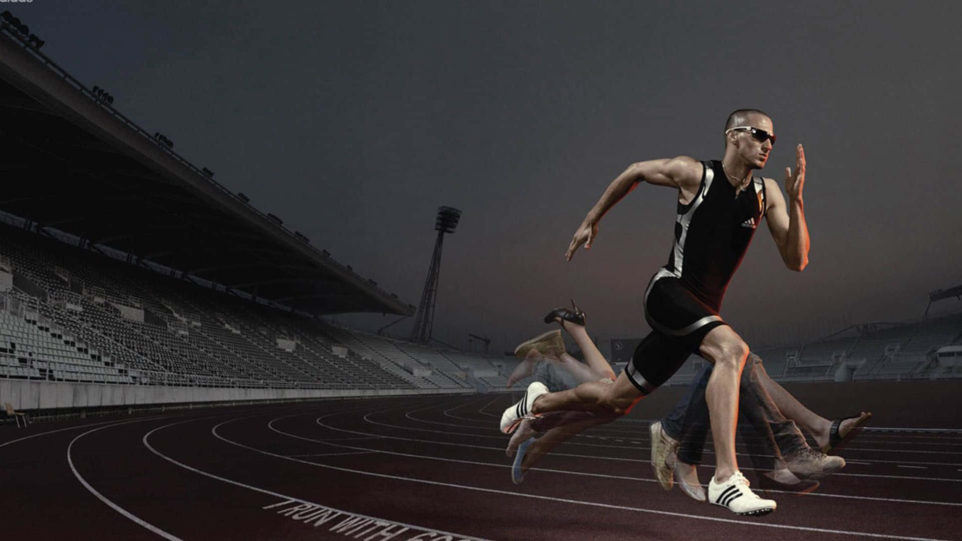 Running Athlete For Adidas Advertisement Wallpaper