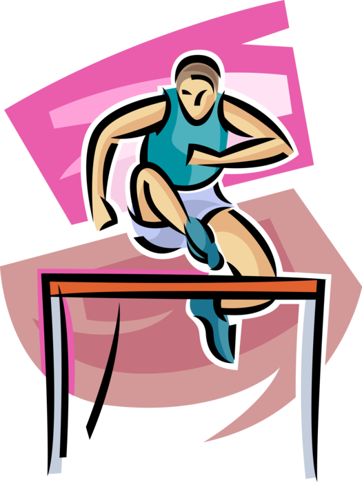 Athlete Hurdling Competition PNG