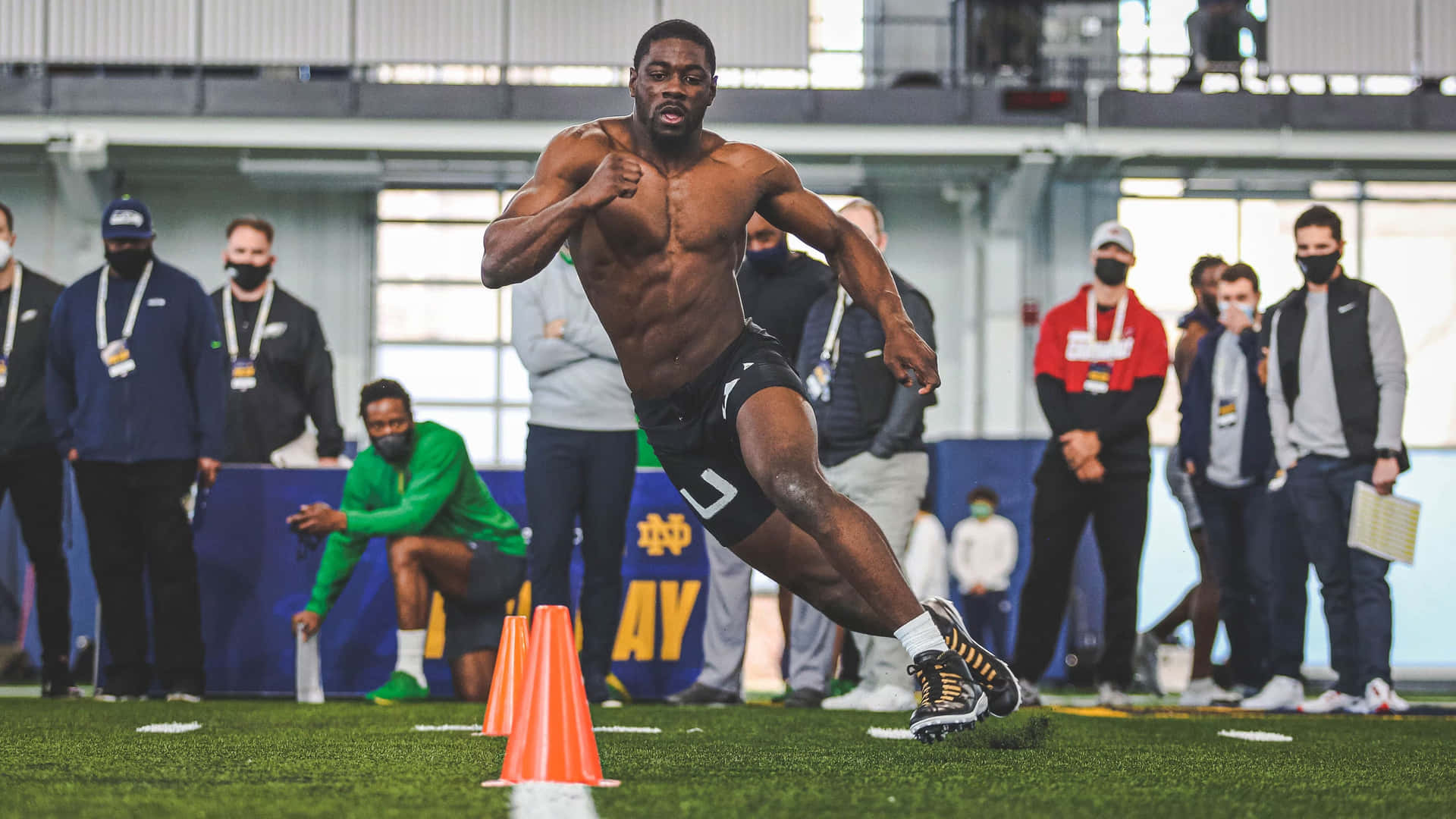 Athlete Performance During Combine Drill Wallpaper