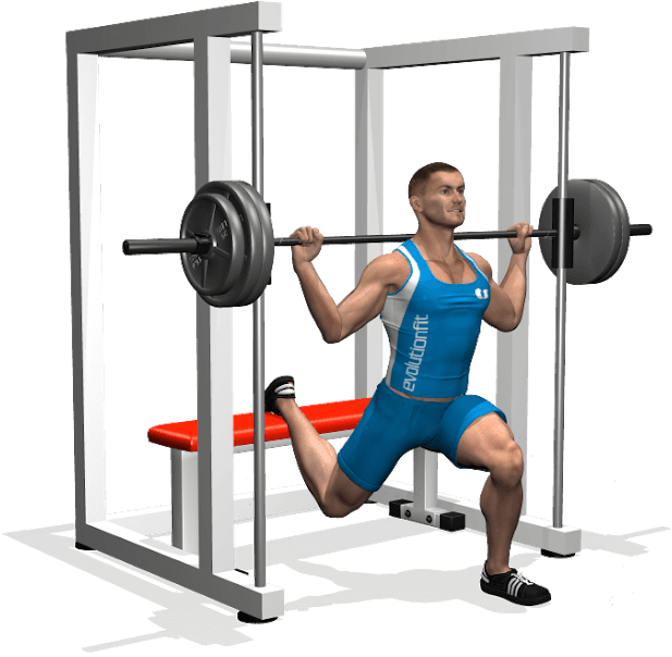 Athlete Performing Barbell Squat Exercise PNG