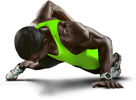 Athlete Performing Push Up Exercise PNG