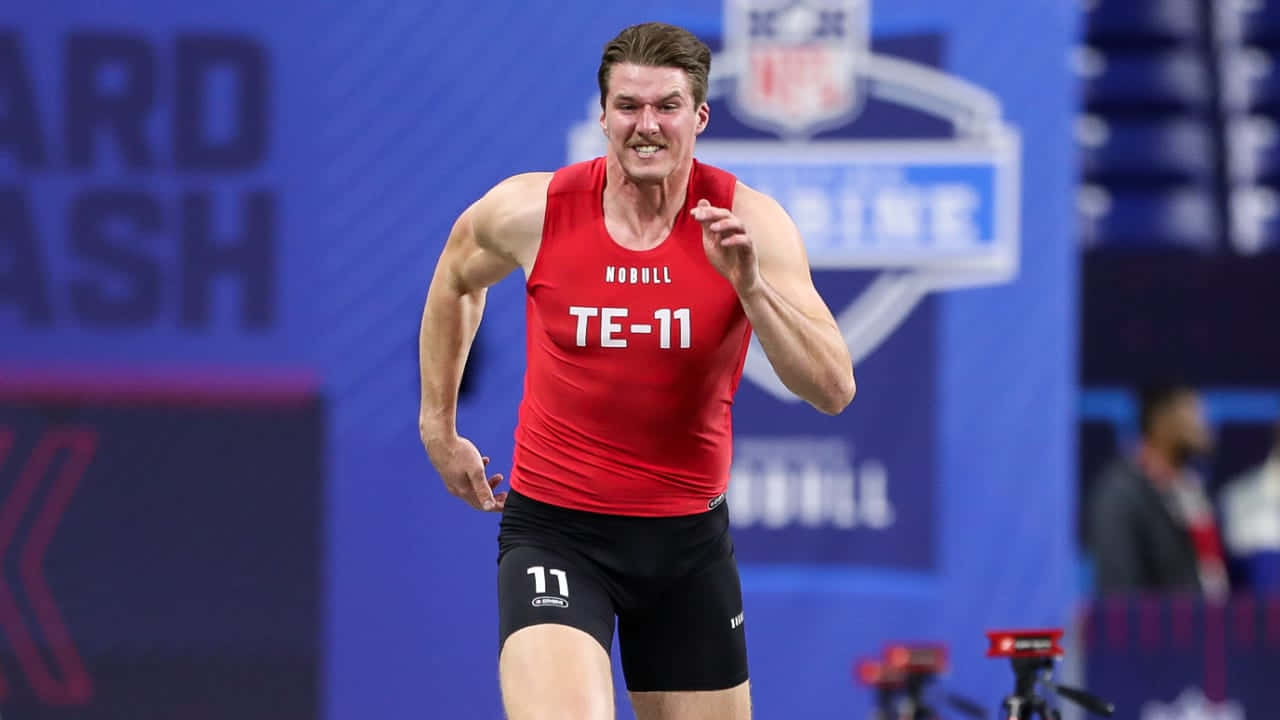 Atleet Rent 40 Yard Dash Op N F L Combine Achtergrond