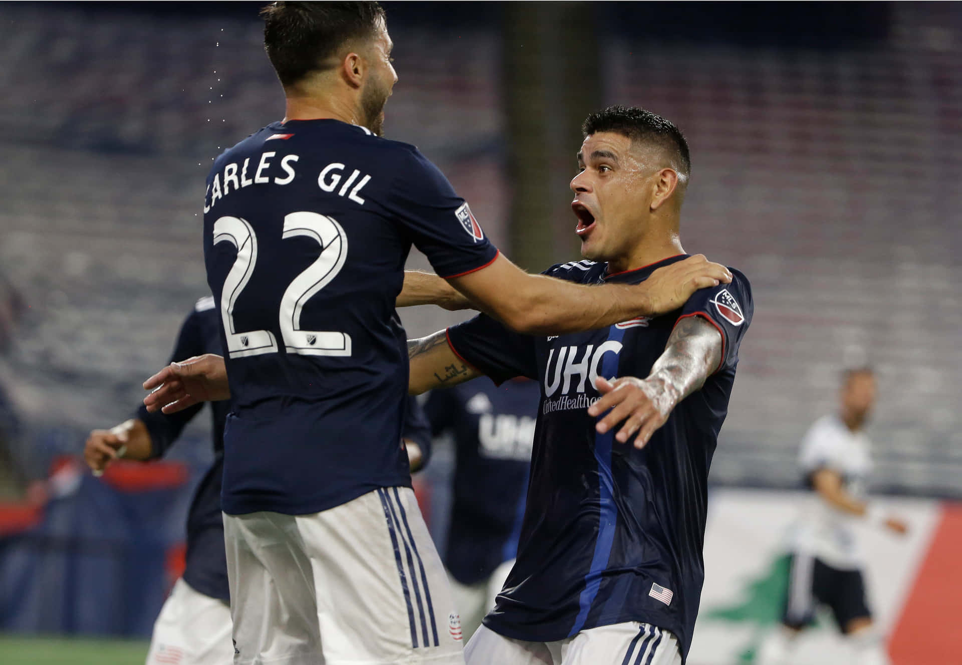 Athletes Gustavo Bou And Carles Gil New England Revolution Background