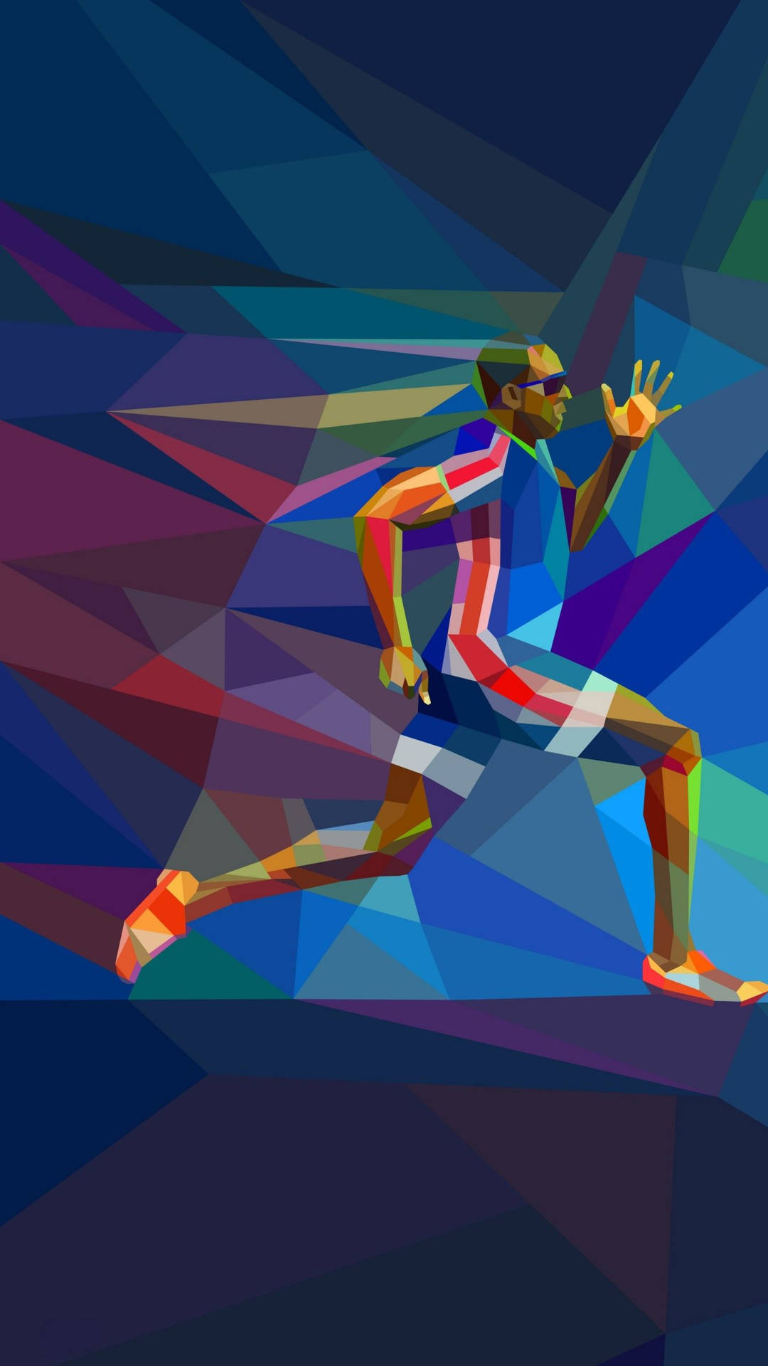 Athletic Male Runner Digital Art Wallpaper