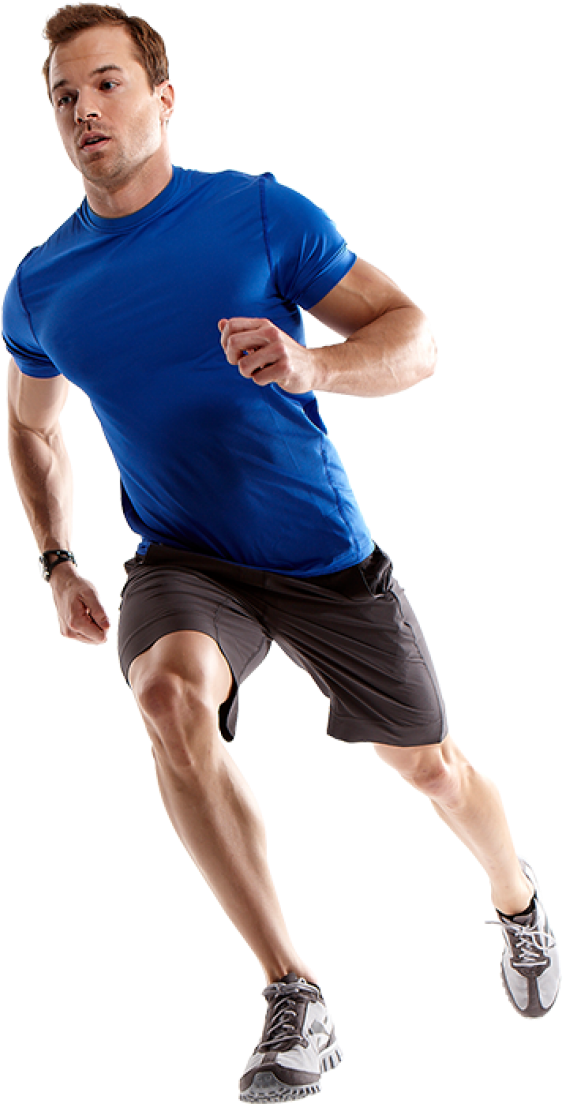Athletic Man Running Action Pose PNG
