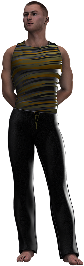 Athletic Man Standing Pose PNG