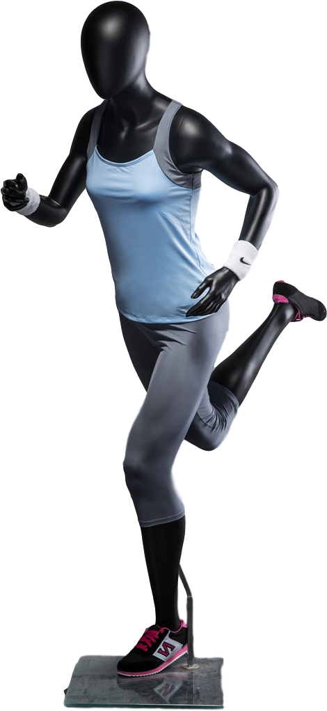 Athletic Mannequin Running Pose PNG