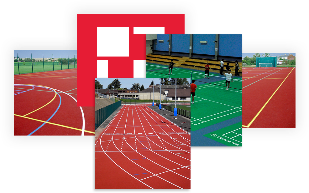 Athletic Tracksand Courts Collage PNG