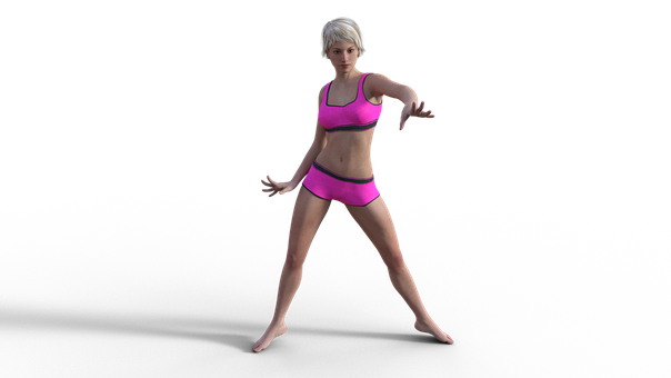 Athletic Womanin Sportswear3 D Model PNG