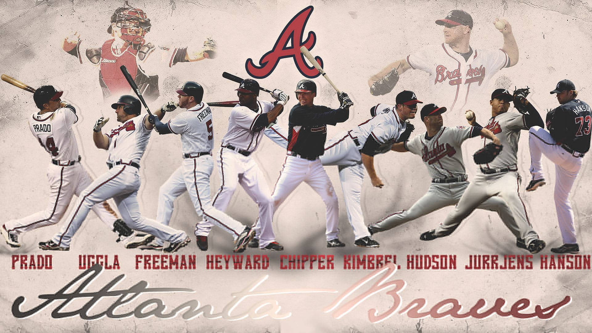 Atlanta Braves Baseball Team Collage Wallpaper