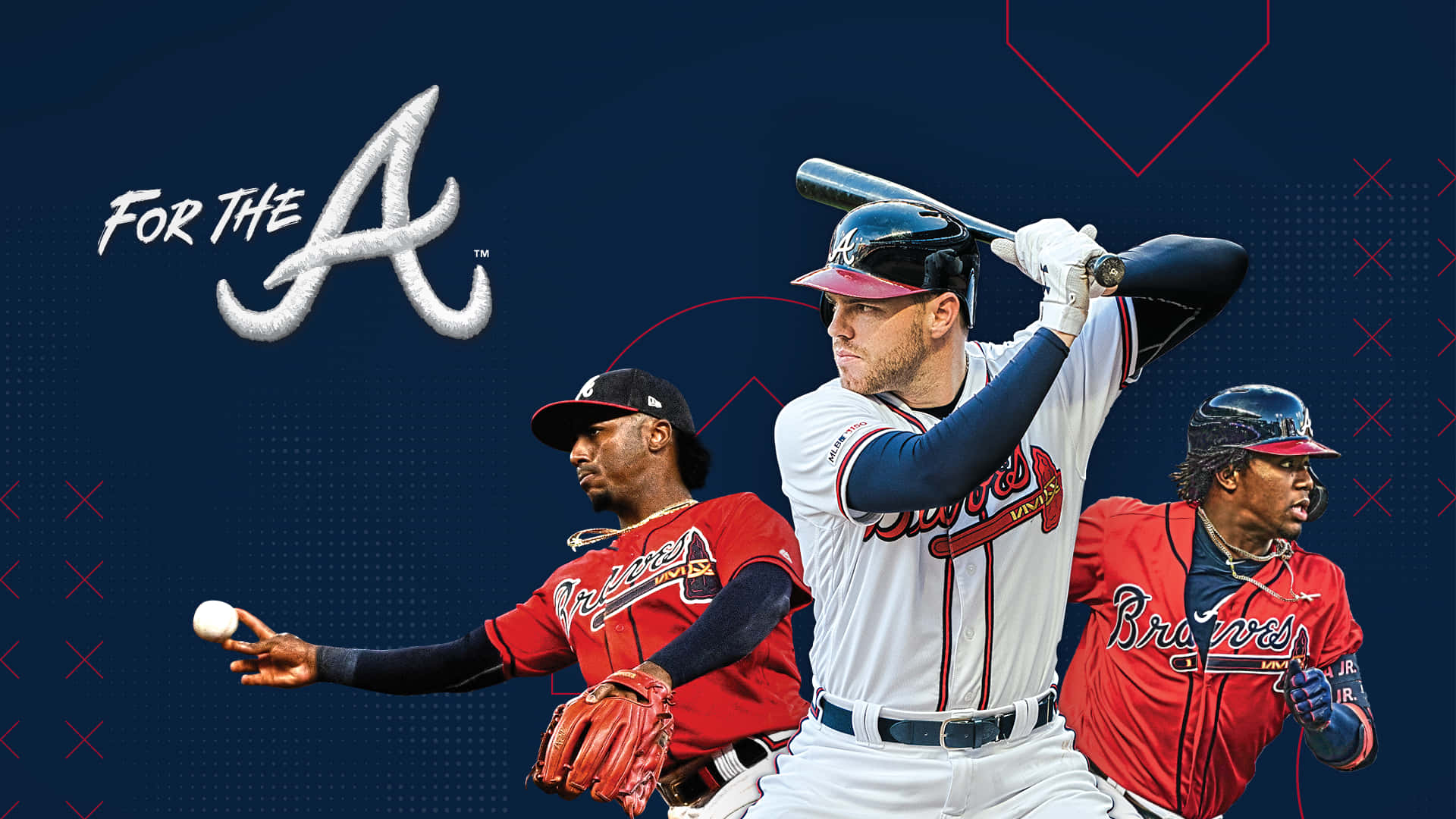 Stitched Logo of the Atlanta Braves on a Desktop Wallpaper