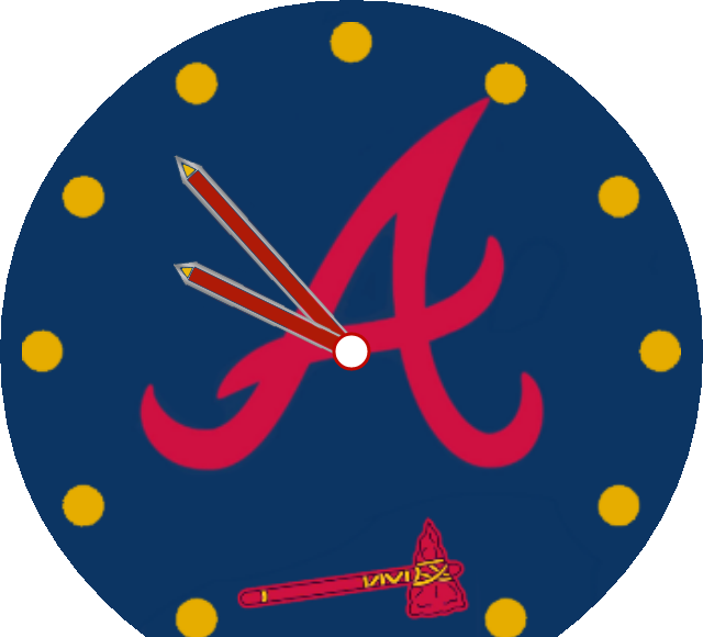 Atlanta Braves Logo Clock Illustration PNG