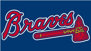 Atlanta Braves Logoon Blue Background PNG