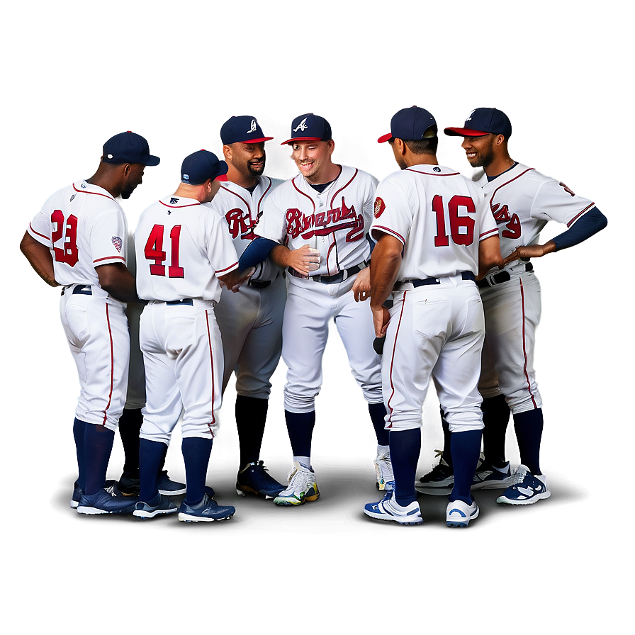 Atlanta Braves Team Huddle Png 05212024 PNG