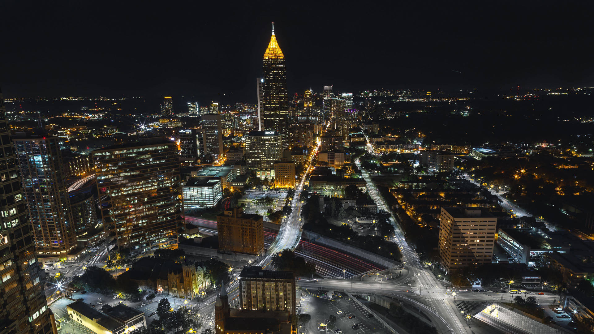 Atlanta City In Aerial View Background