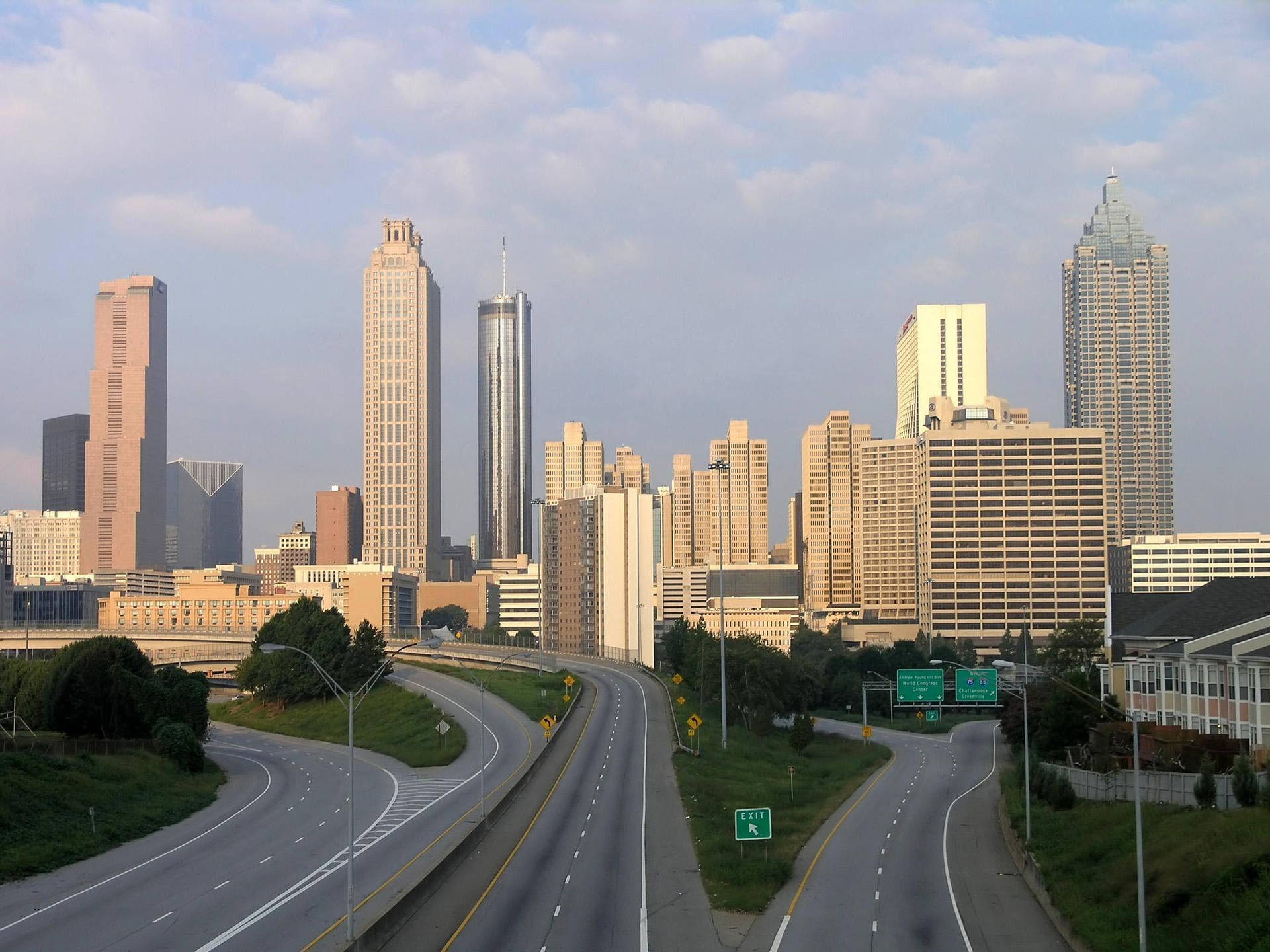 Atlanta City With Tall Buildings Background