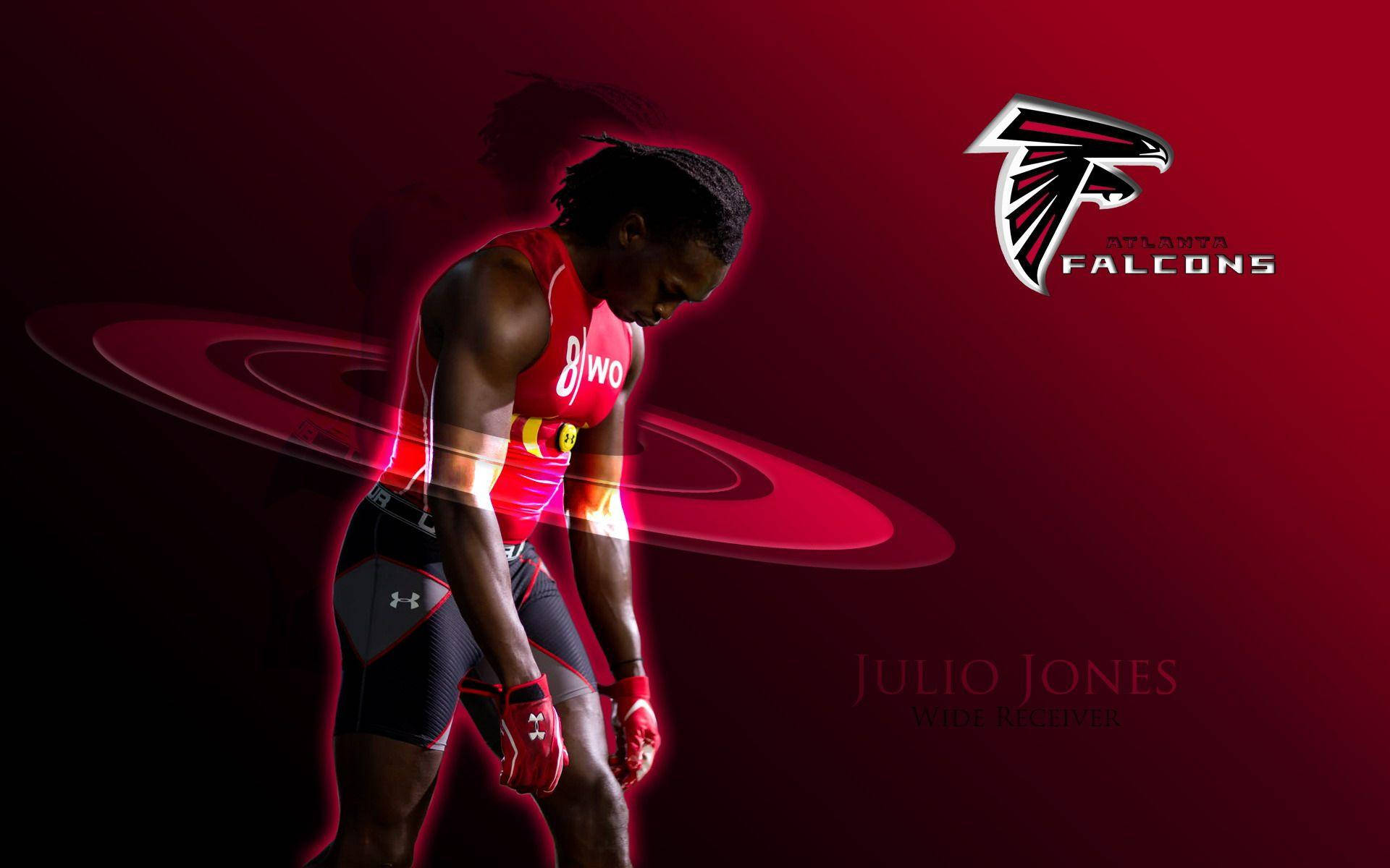 Der er et Atlanta Falcons Julio Jones-reklame tapet. Wallpaper