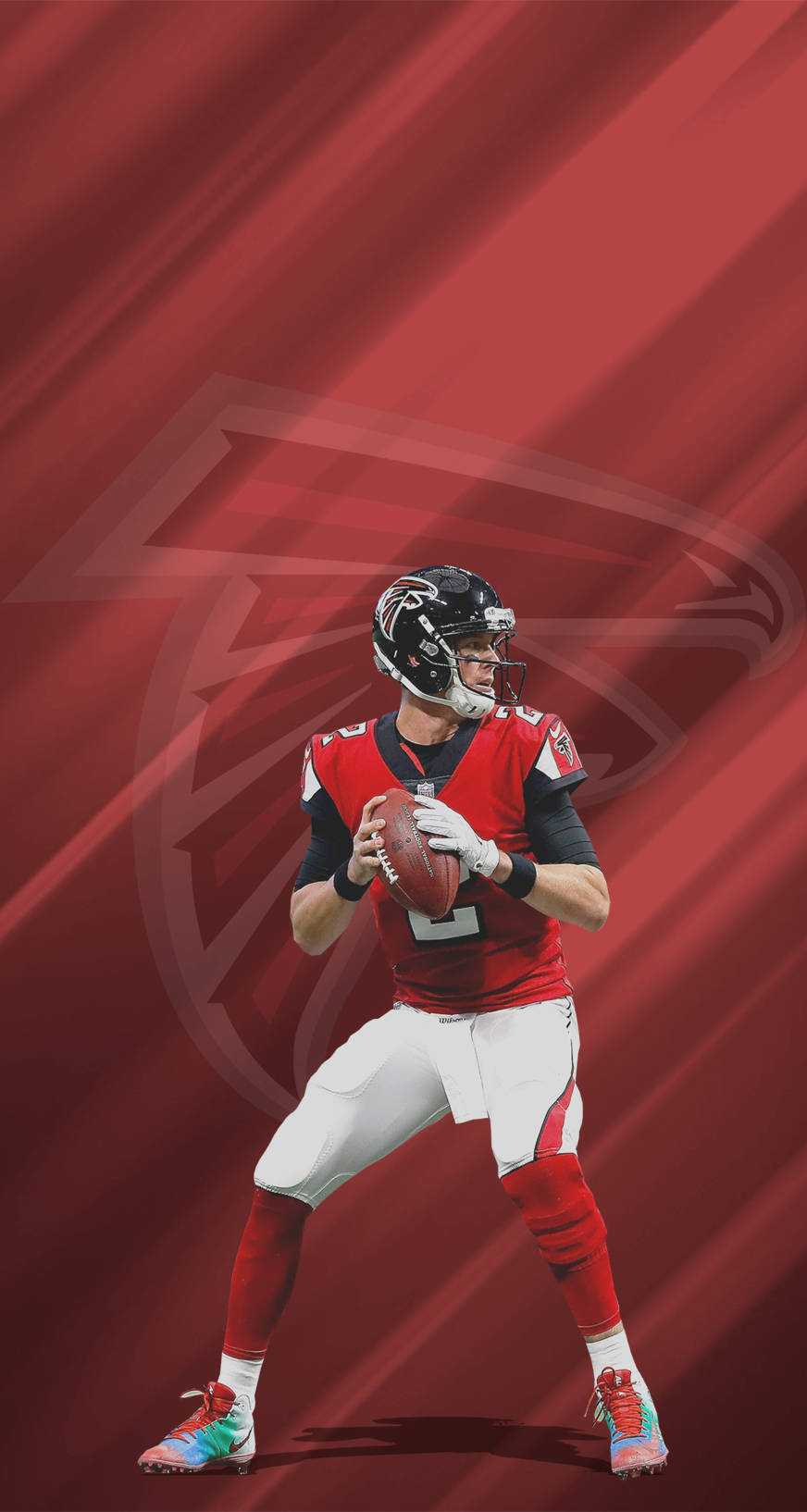 Atlanta Falcons Matt Ryan Rød Baggrund Wallpaper