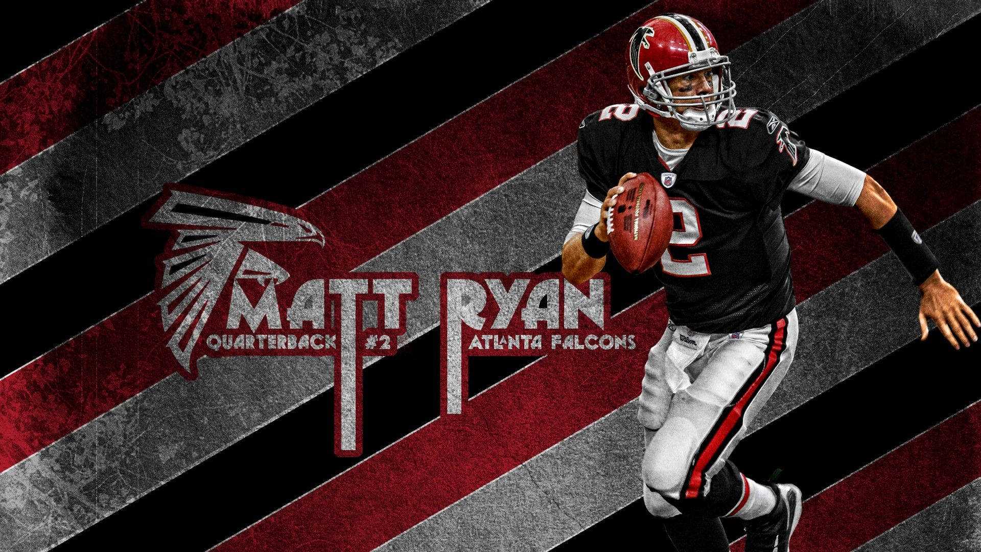 Atlanta Falcons Matt Ryan Striped Background Wallpaper