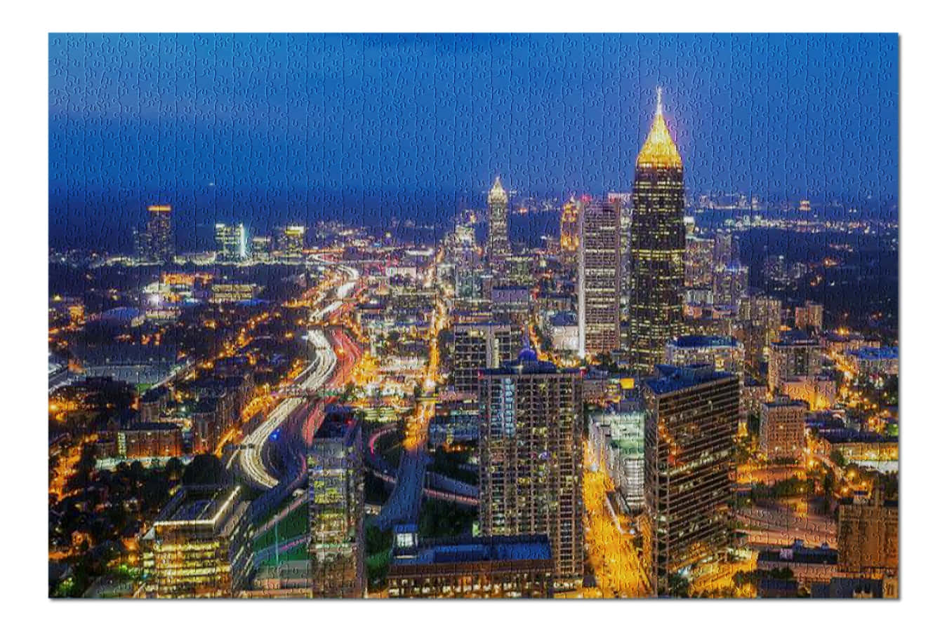 Stampasu Tela Del Panorama Di Atlanta Di Notte