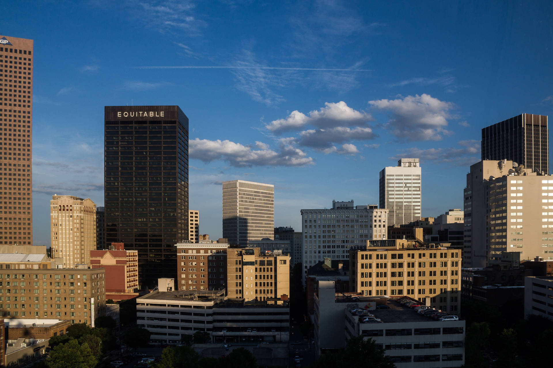 Atlanta Skyline With Tall Buildings Background