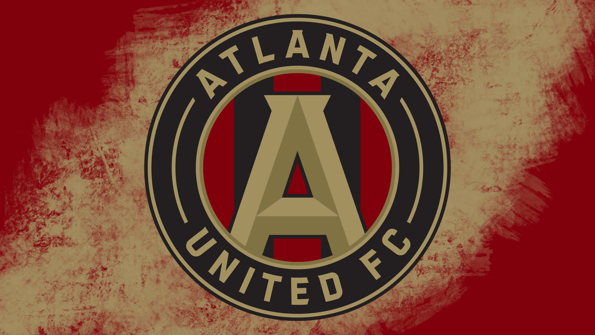 Atlantaunited Fc Logotypen För Amerikanska Professionella Fotbollsklubben I Rött. Wallpaper