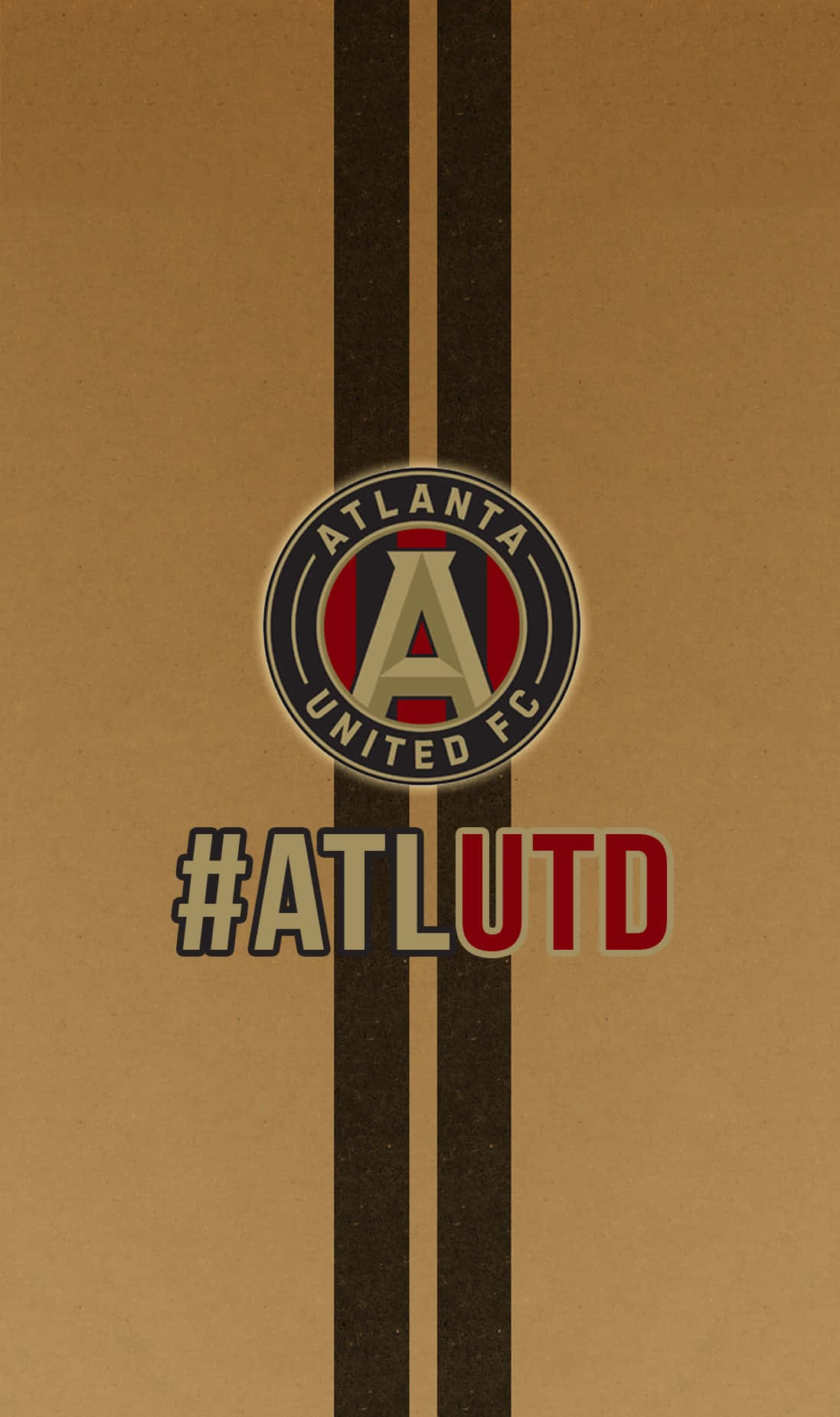 Atlanta United FC ATLUTD Logo I Brunt & Guld Tapet Wallpaper