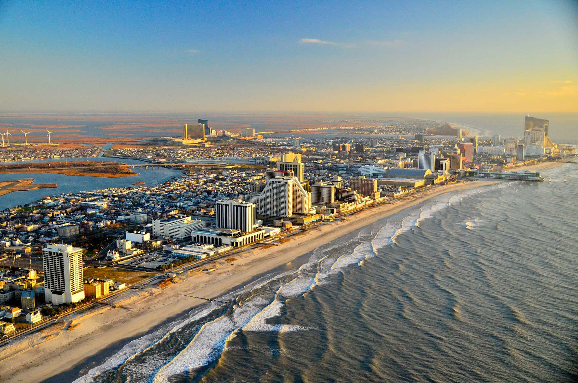 Imagende Vista Aérea Del Océano De Atlantic City.