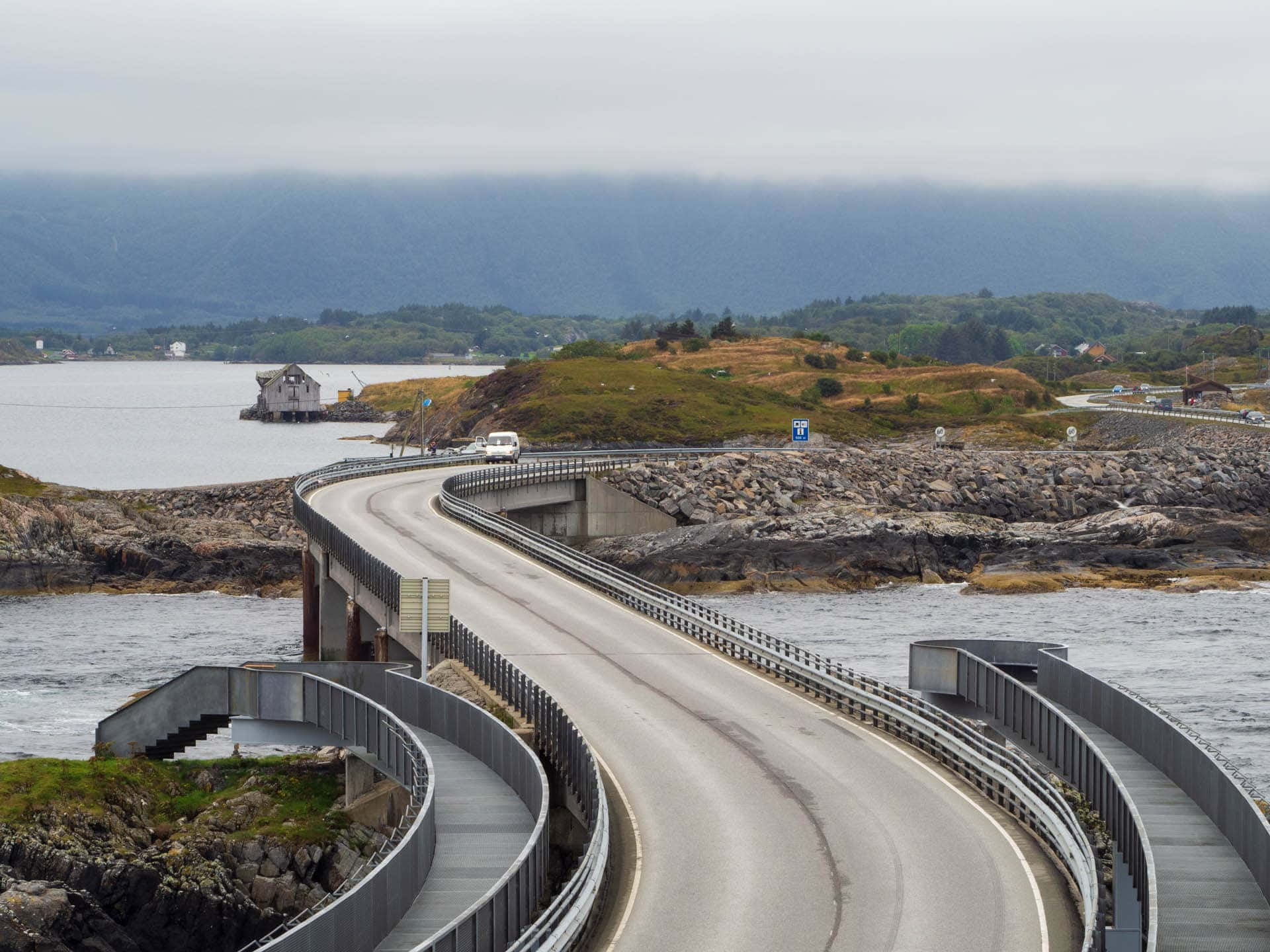 Atlantic Ocean Road Attached To Storseisundet Bridge Wallpaper