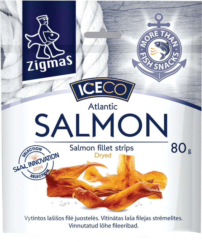 Atlantic Salmon Snack Packaging PNG