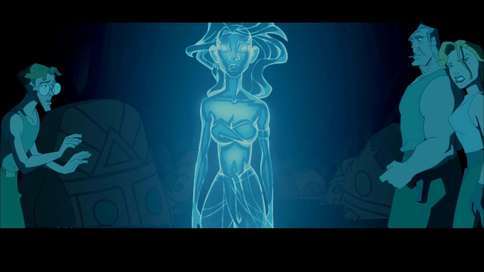 Atlantis The Lost Empire Characters With Hologram Wallpaper