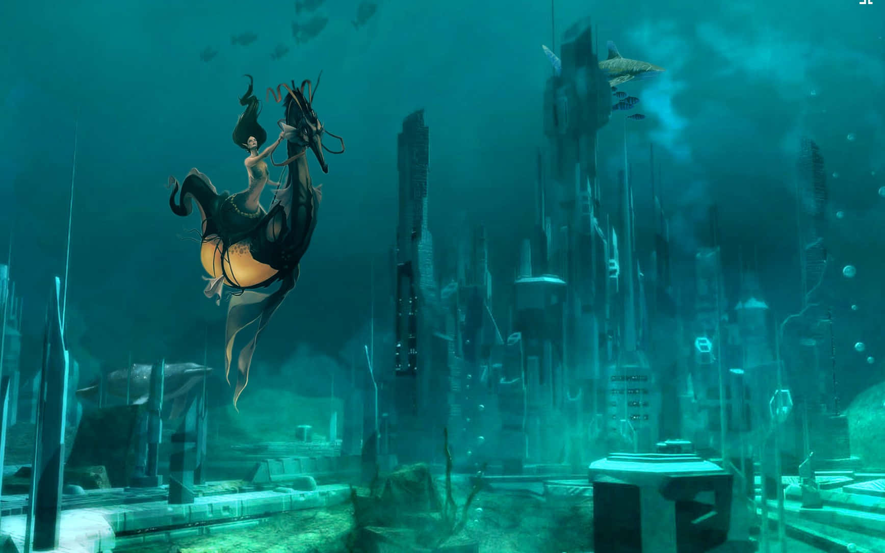 Atlantis The Lost Empire Mermaid Underwater Wallpaper