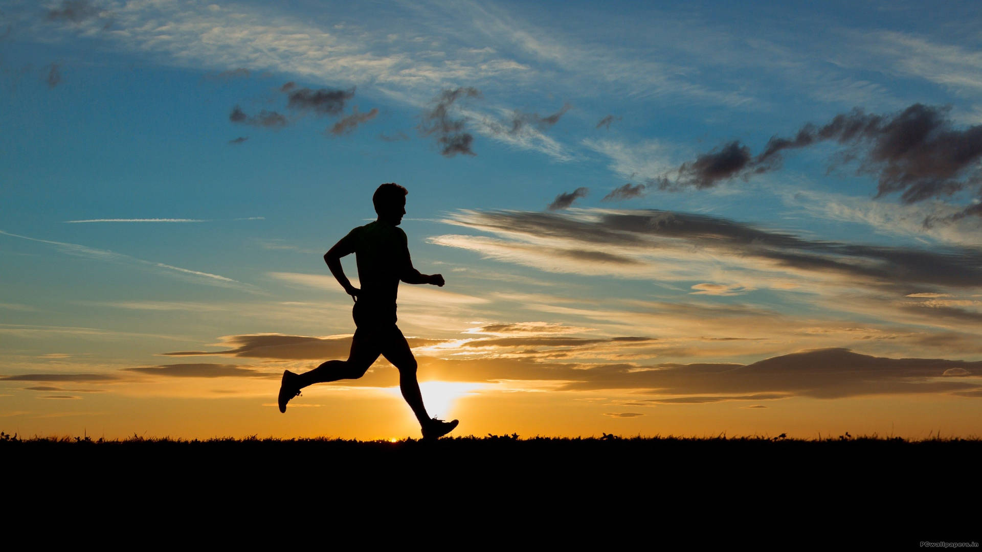 Atlet Silhouette Marathon Wallpaper