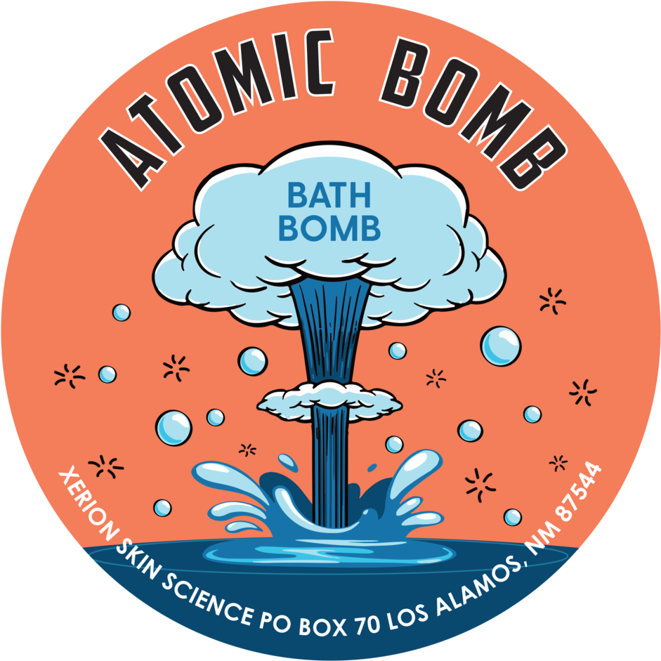 Atomic Bath Bomb Label Design PNG