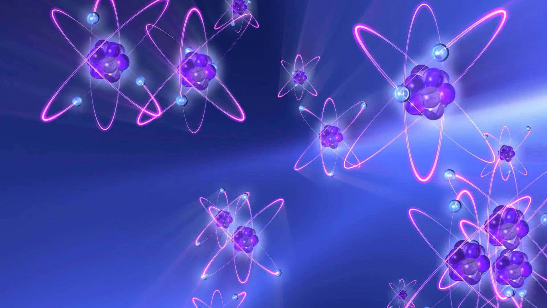 Atomic_ Structures_in_ Blue_ Hues Wallpaper