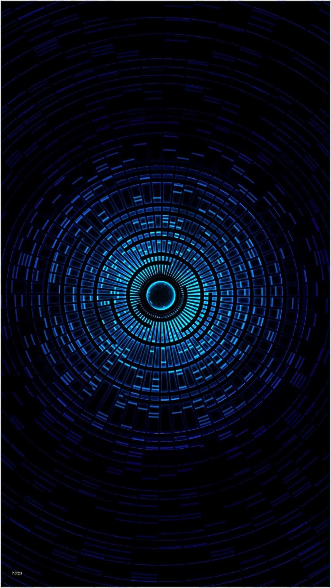 A Blue Spiral With Blue Lights On It Wallpaper