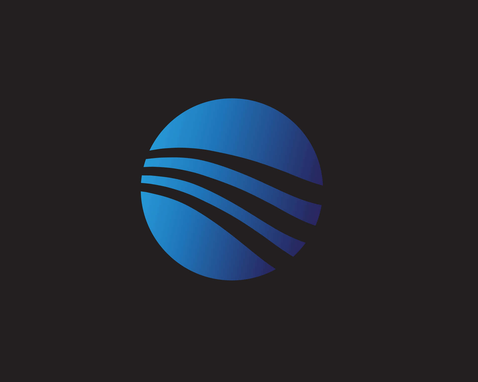 A Blue Logo With Waves On A Black Background Wallpaper