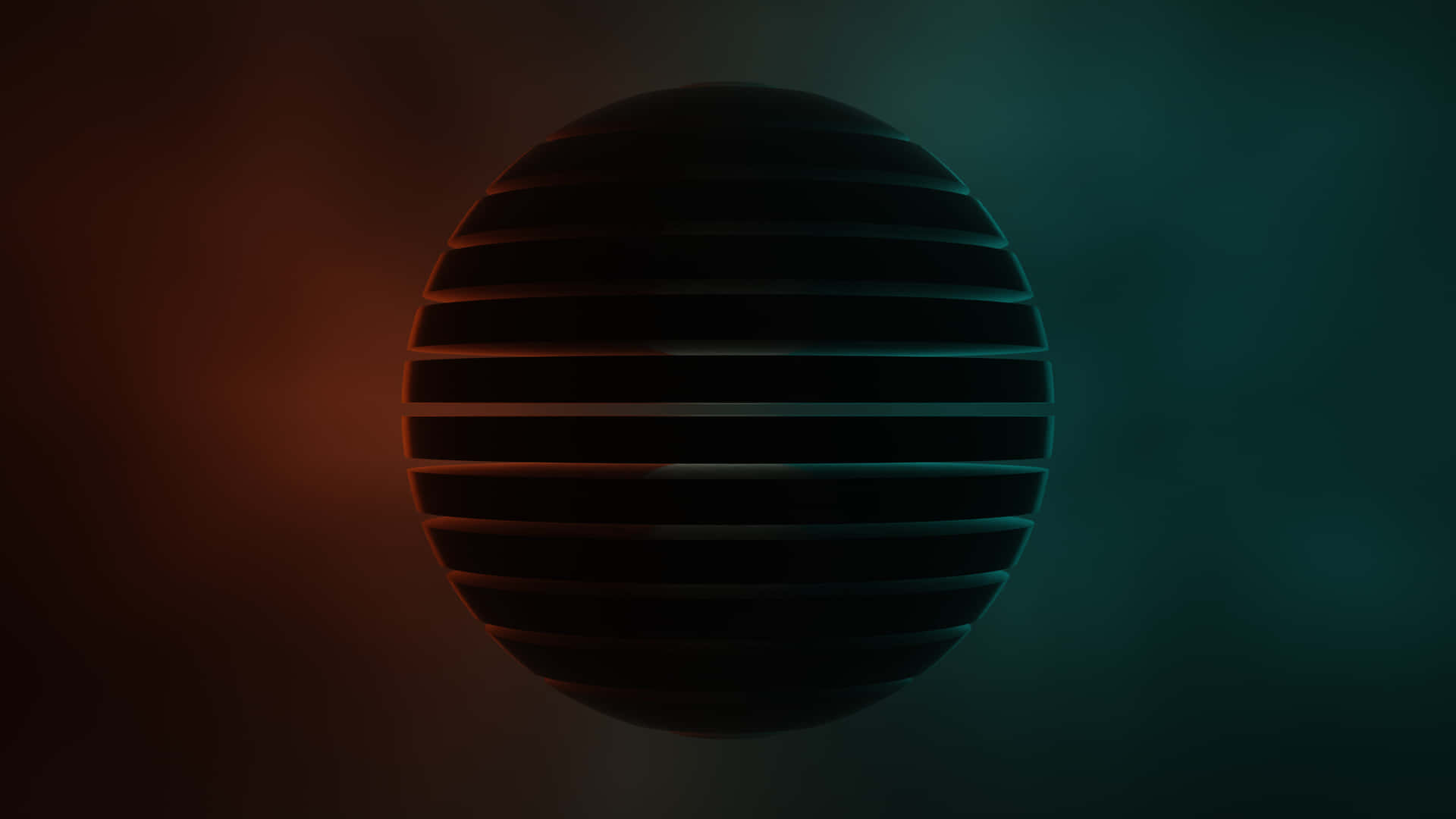A Black And Orange Ball With A Blue Background Wallpaper