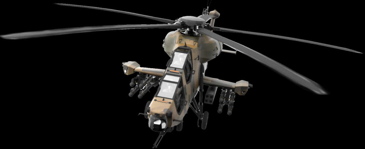 Attack Helicopterin Flight PNG