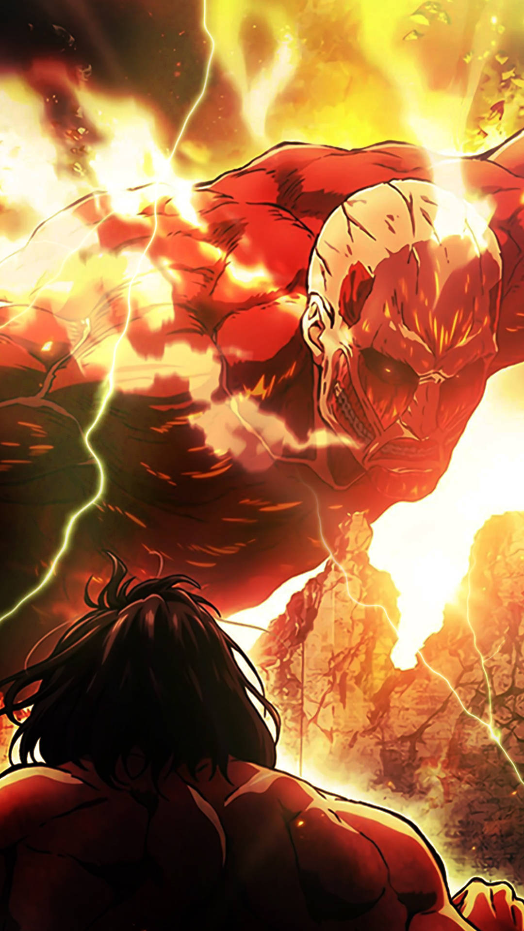 Attack On Titan 4k Furious Colossal Wallpaper