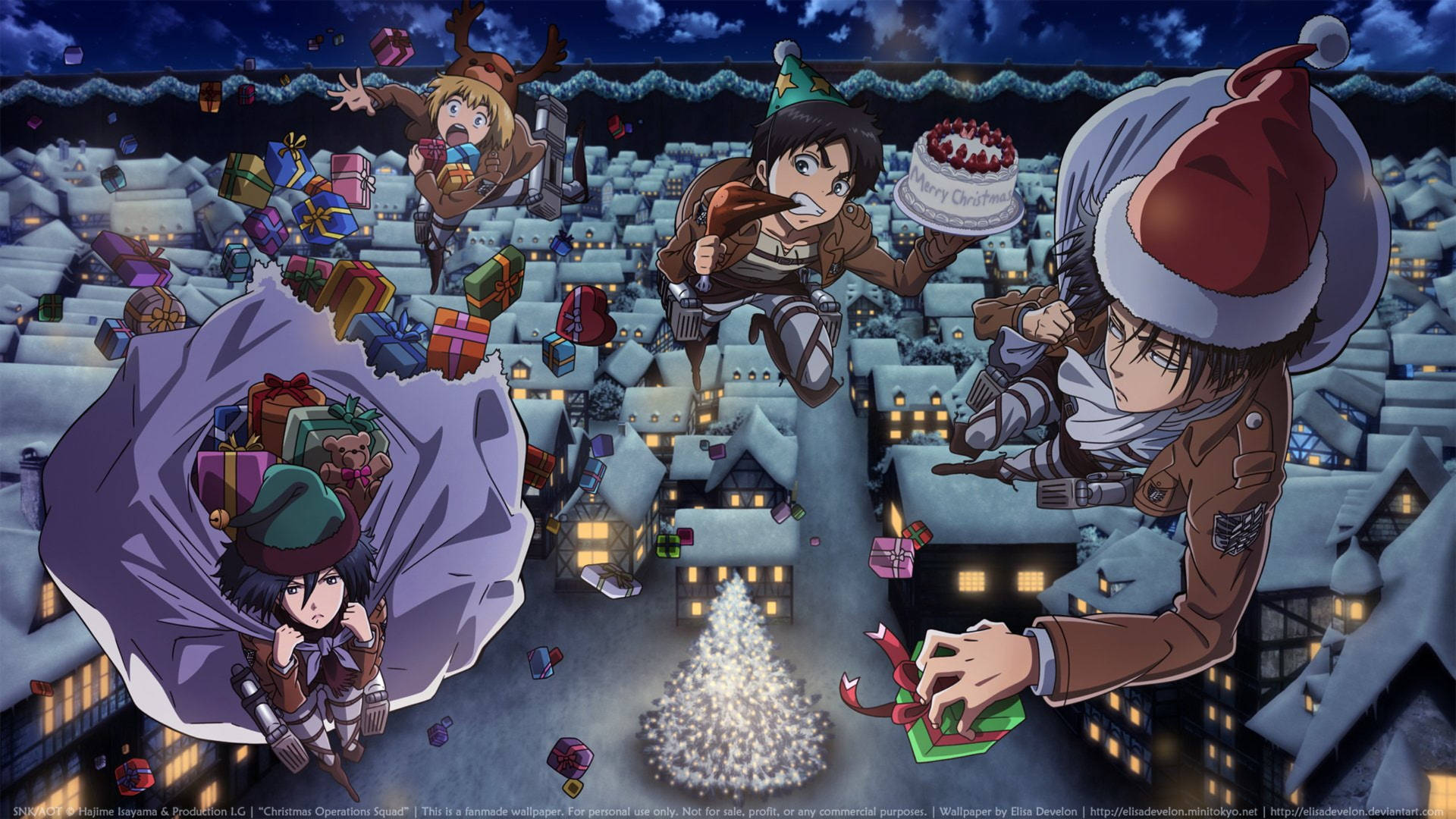 Attack On Titan Anime Christmas Wallpaper