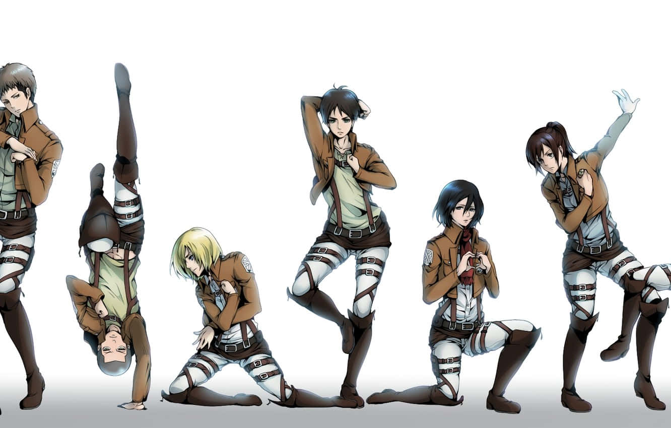 Attack On Titan Anime Different Poses Wallpaper