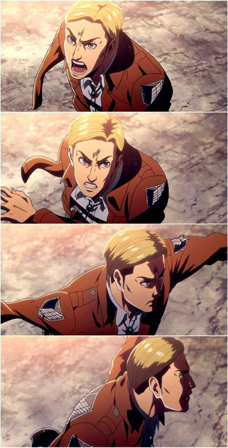 Attack On Titan Characters Erwin Action Wallpaper